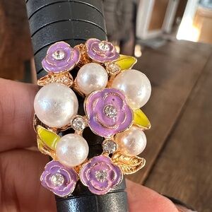 Floral Pearl Cluster Ring